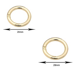 50 Pcs Spring O Rings, Zinc Alloy Round Carabiner Snap, Metal Spring Snap Clips Buckles for DIY Craft, Keyring, OD 28 mm, Gold