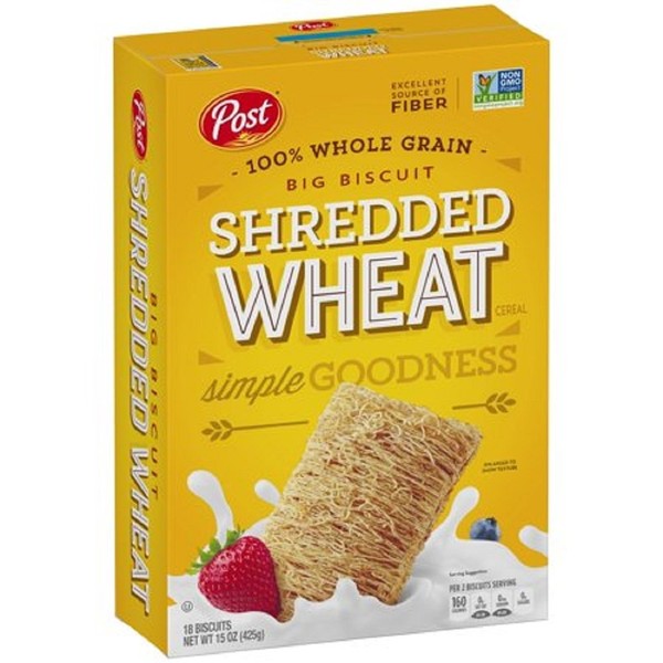 Shredded Wheat Big Biscuit Whole Grain Cereal, 15 Oz (Pack of 2)