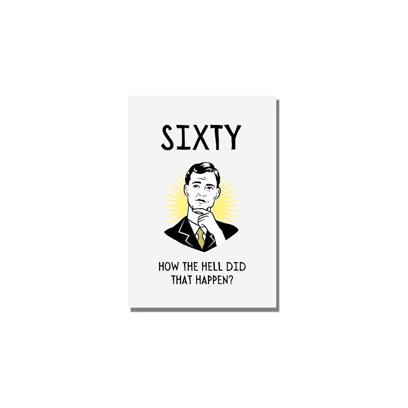 60th Birthday Card For Men, Him, Women, Husband, Wife, Funny,