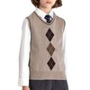 BOBOYOYO Boys Argyle Sweater Vest 100% Cotton School Uniform Vest