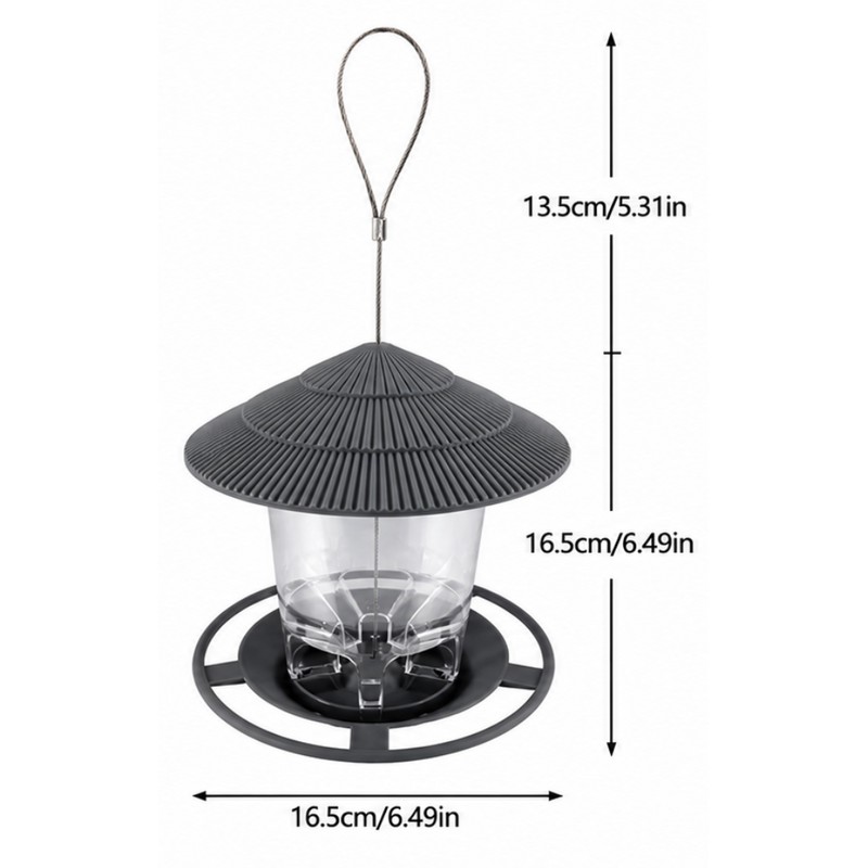 Hanging Bird Feeder for Wild Birds – Gazebo-Style Plastic Seed