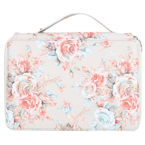Pencil Case 200 Slots Rose Printed 4‑Layer Zipper Pen Holder