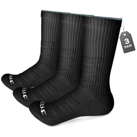 Lalent Mens Socks Cushion Anti Blister Running Socks Breathable Hiking Socks Crew Performance Athletic Socks for Work Walking Cycling Trekking Trainer Outdoor