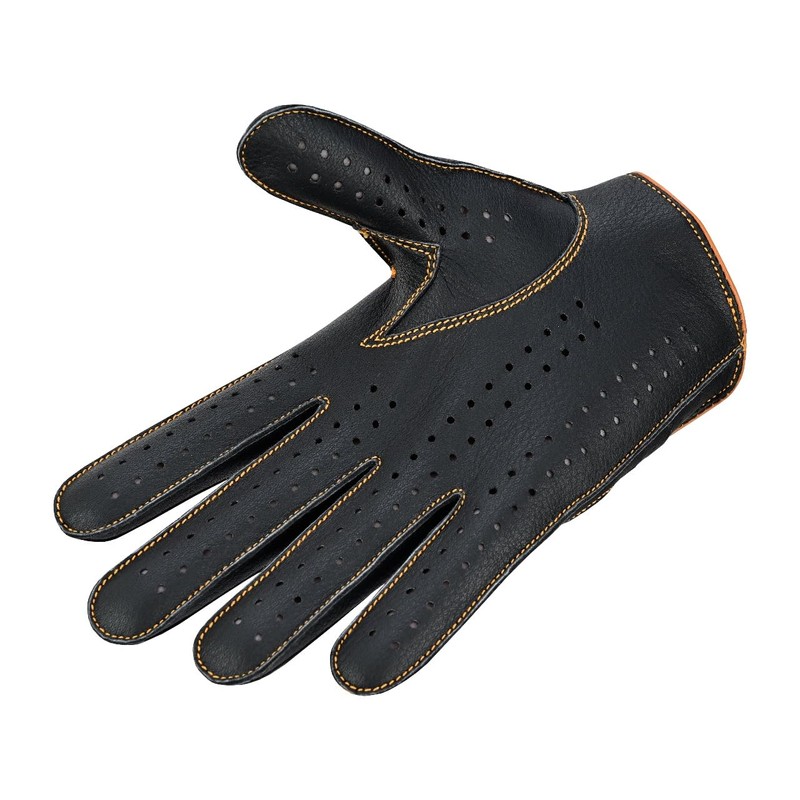 Riparo Men's Reverse Stitched Touchscreen Texting Leather Driving Gloves (Black/Cognac