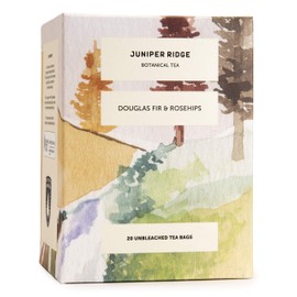 Juniper Ridge Douglas Fir & Rose Hip Botanical Tea - Tart & Tangy, Citrus, & Mild Evergreen Notes - Vegan, Caffeine Free & Gluten Free - 20 Unbleached Teabags