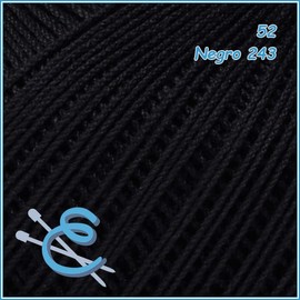 Crochet OMEGA NO.20 [30grs] - 100% Mercerized Cotton Yarn for Fine Crochet - Color 52-Black 243