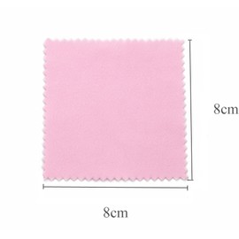 50 Pack Jewelry Cleaning Cloth, Pink Double Sided Polishing Cloth for Sterling Silver Gold Platinum