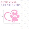 SHMZK Pet Dog Paw Print Car Decal, 4.6"×3.7" Love Heart