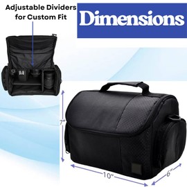 Deluxe Large Digital Camera/Video Padded Carrying Bag/Case for Nikon, Sony, Pentax, Olympus Panasonic, Samsung, and Canon DSLR Cameras & eCostConnection Microfiber Cloth