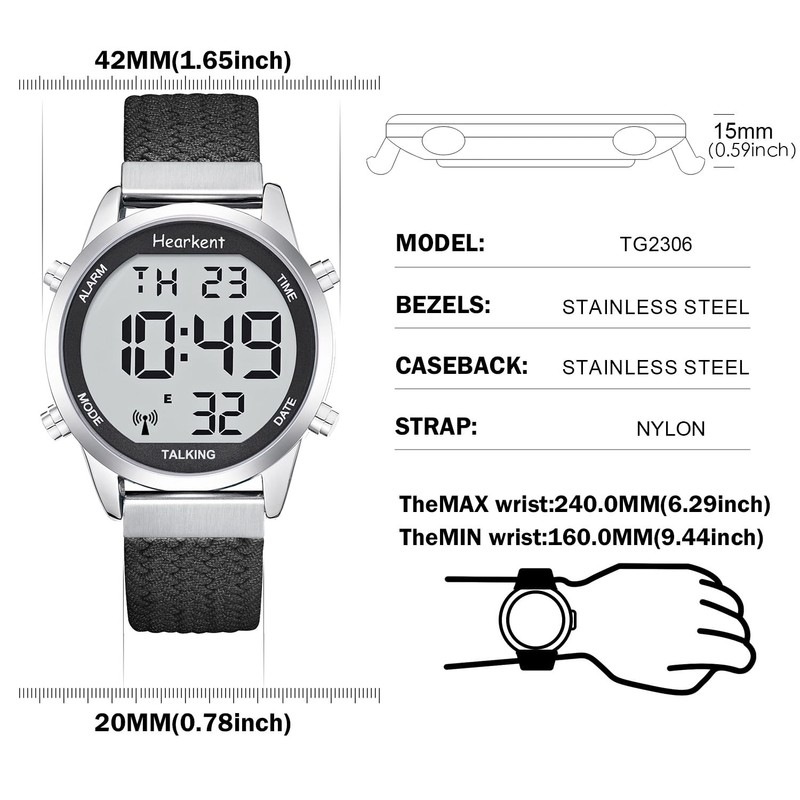Hearkent Atomic Digital Talking Watch for Elderly Receives US Signals