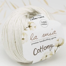 1 Ball%100 Cotton Total 8.8 Oz. La Mia Cottony 1.76 Oz (50g) / 130 Yrds (120m) Super Soft, Dk Light Baby Yarn, Off White - P3