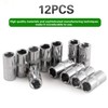12-Pc 8mm Shallow Sockets, 6-Point, 1/4-Inch Drive - Heavy Duty