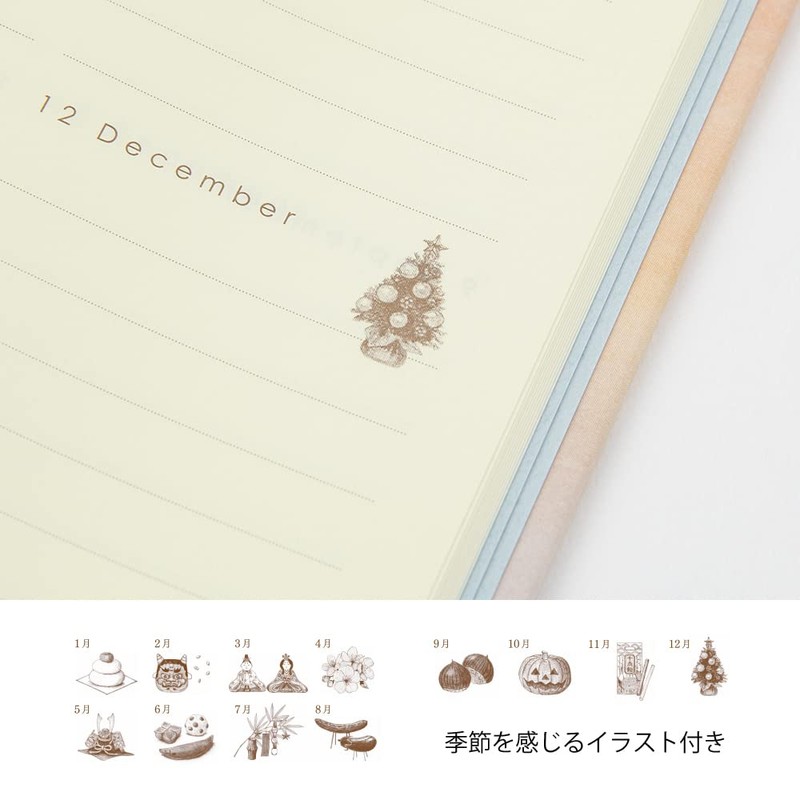 DESIGNPHIL Midori 12898006 Diary, 12 Month Consecutive Door, Pink