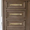 khtumeware 10 Pack 5 Inch(128mm) Polished Brass Cabinet Pulls Unlacquered