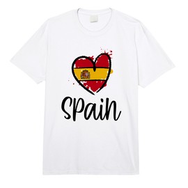 Spain Heart Flag Europe Spanish Soccer Fan Men Women Kids Comfort Colors Adult Heavyweight T-Shirt