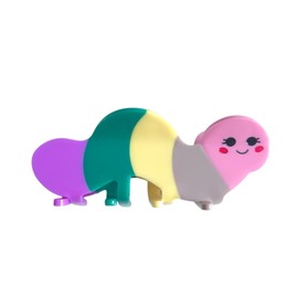 Novelty Beetles Claw Clip,Funny Acetate Claw Clip for Women,Rainbow Caterpillar Hair Clip