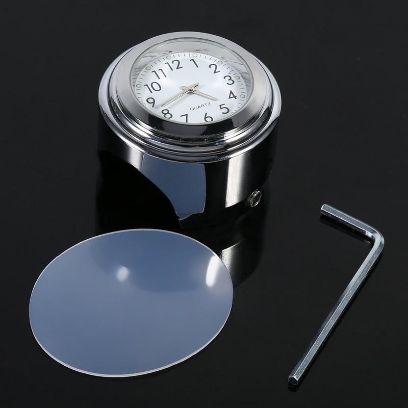 'Qiilu 7/8 "1 Motorcycle Handlebar Mount Clock Perfect Time Keep