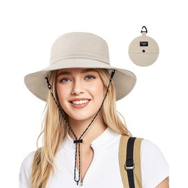 Century Star Waterproof Fishing Hats for Men Women Packable Bucket Hat UV Protection Sun Hat Summer Beach Hiking Hats Light Khaki One Size