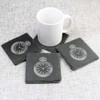 4 x 'Vintage Pocket Watch' 10cm Square Slate Coasters (CR00214626)