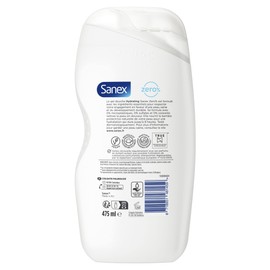 SANEX - Shower Gel Moisturising Zero % - For All Skin Types - Biodegradable and Vegan - 475ml
