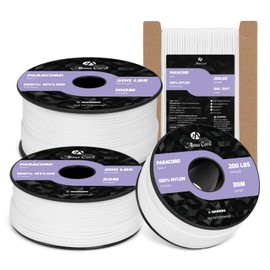 Abma Cord 2mm Paracord 15m Nylon Rope 3 Strands Type I Cord for DIY, Camping, Outdoor - Max. 90kg (200lbs) - White