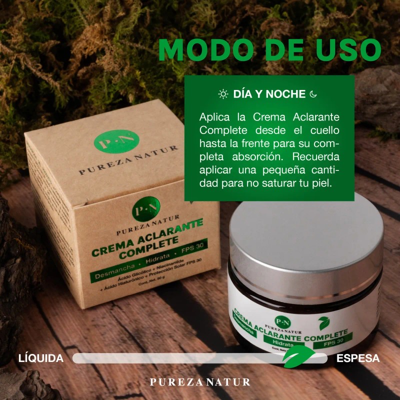 Pureza Natur Crema Facial Aclarante Para Paño En Cara Y