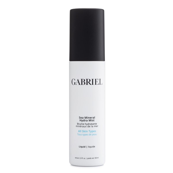Gabriel Sea Mineral Hydra Mist, Natural, Paraben Free, Vegan, Cruelty-free, Non GMO, gently tone and remineralize skin with blend of active ingredients from sea while setting makeup, 3.3 oz.
