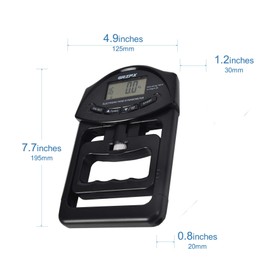 Digital Hand Dynamometer Grip Strength Measurement Meter Auto Capturing Electronic Hand Grip Power 198Lbs / 90Kgs, Black