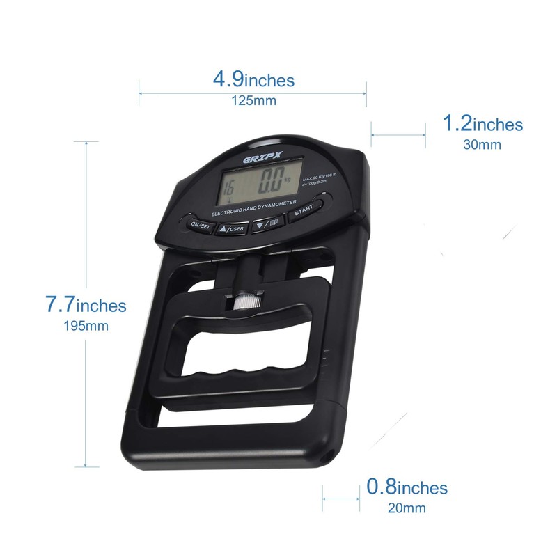 Digital Hand Dynamometer Grip Strength Measurement Meter Auto Capturing Electronic
