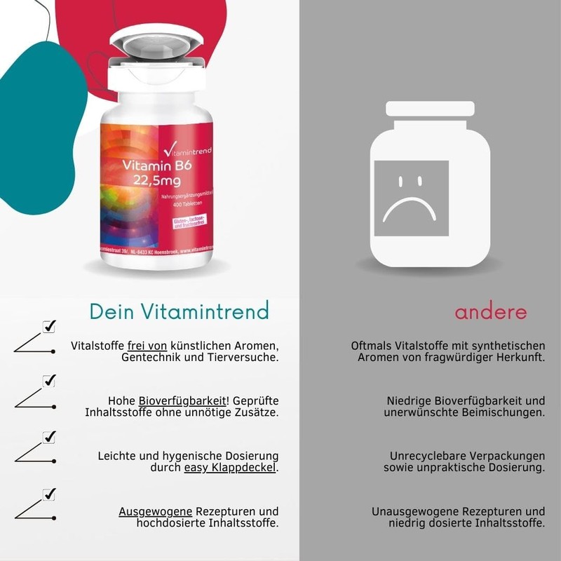 Vitamin B6 22.5 mg – Vegan – Bulk Pack –