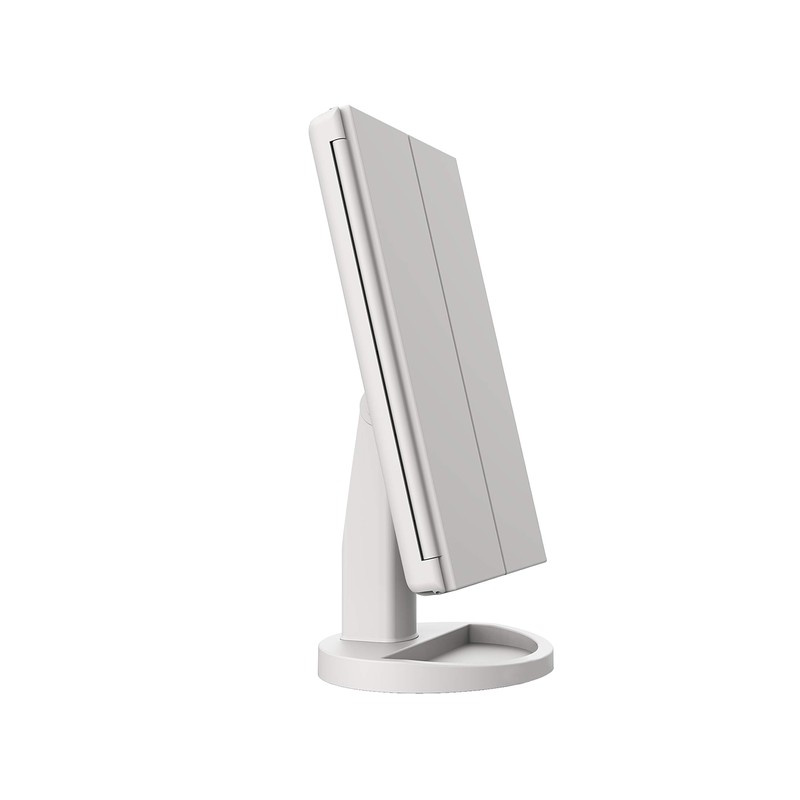 PURSONIC TM24FWH 24 LED Tri Fold Vanity Mirror 2X and
