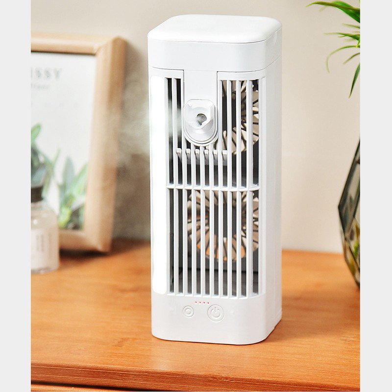 Desk Night Light Fan Power Adjustable Space Saving Quiet Multifunctional
