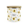 Purely Home Yellow Sunflowers Coffee Storage Canister - White Metal