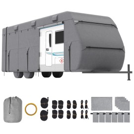 27-30 ft Class a RV Cover Non-Woven Fabric Trailer Travel Camper Cover Exterior Accessories for RVDefault: Default