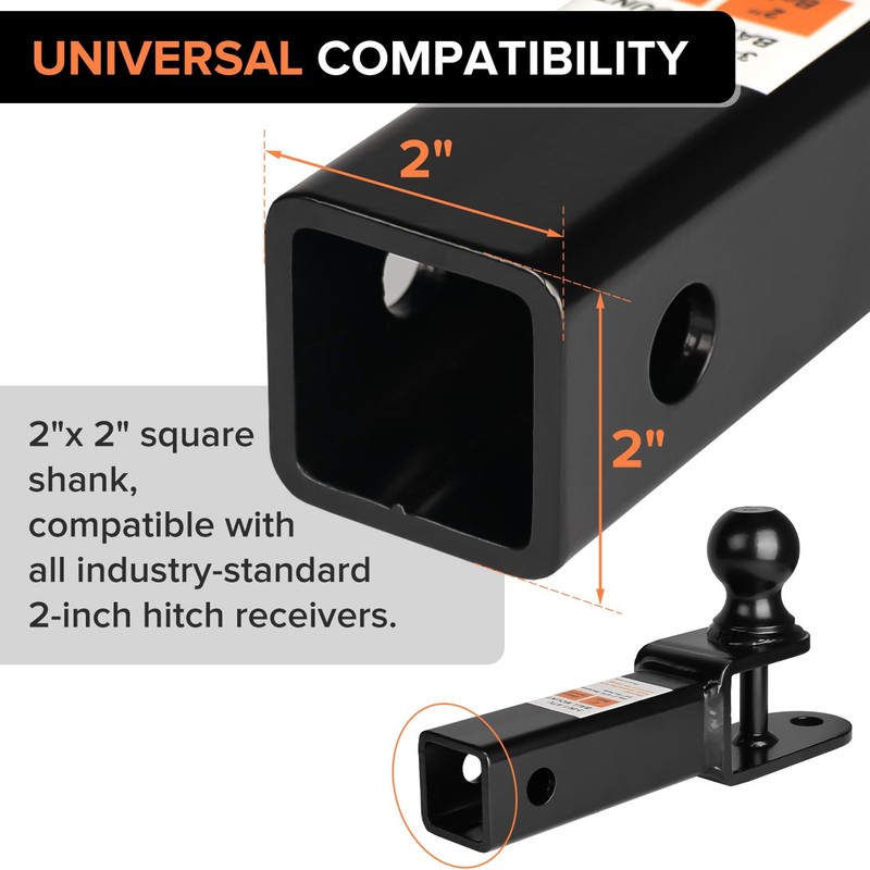 Donext ATV/UTV Trailer Hitch, Towing Ball Mounts with 2" Ball,