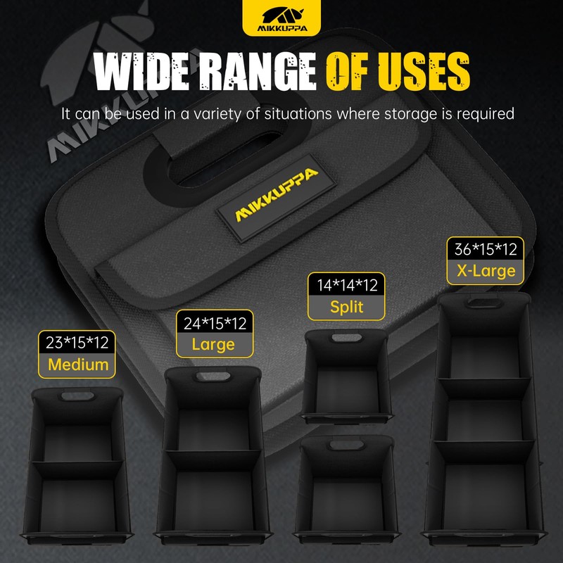 MIKKUPPA Car Trunk Organizer - 105L Collapsible Large Trunk Organizer