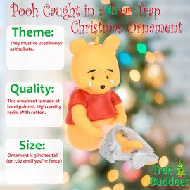 Tree Buddees Winne The Pooh Caught in a Bear Trap Funny Christmas Ornament Decoration