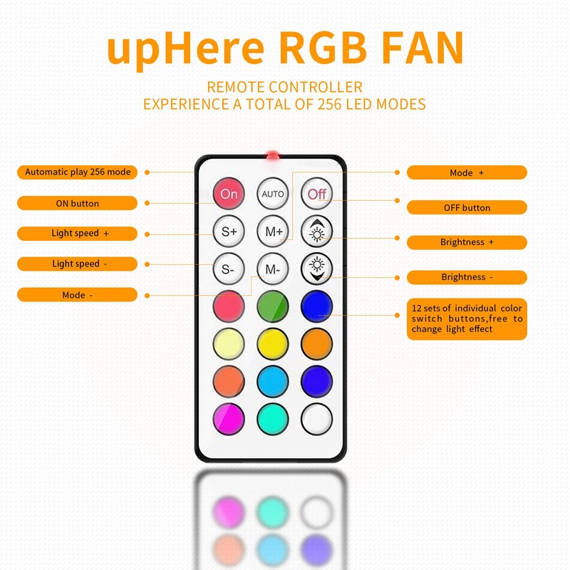 upHere 120mm RGB LED Computer Case PC Cooling Fan, Ultra