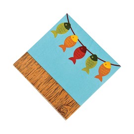 Fun Express - Little Fisherman Lunch Napkins for Birthday - Party Supplies - Print Tableware - Print Napkins - Birthday - 16 Pieces