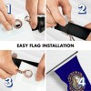 G128 Combo Pack: 6 Ft Tangle Free Spinning Flagpole (Black)