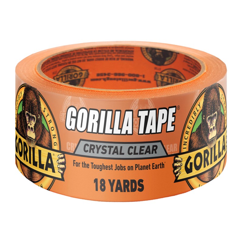Gorilla Crystal Clear Tape, 1.88” x 18 yd (Pack of