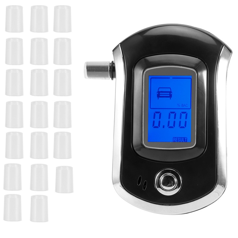 LCD Digital Breath Tester Mini Portable Blowing Type Professional Breathalyzer