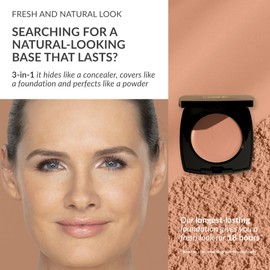 Avon Cream To Powder 3-in-1 Foundation, Concealer and Powder, Long Lasting Foundation Compact, Natural Looking Base that Lasts, SPF 15, 330P, Honey Beige