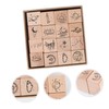 Operitacx 16pcs DIY Wooden Seal Stamp Set for Scrapbooking Photo