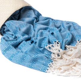 Baby Trapoz Mexican Rebozo Shawl, Ideal for Natural Birth, Doula Massage, 197", Turquoise