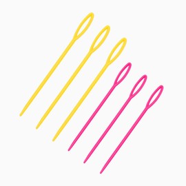 6 Pieces Plastic Sewing Needles, Embroidery Needles, Wool Needles, Knitting Needles, for Children's Crafts and Needle Projects