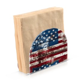 Woodlen Old National Flag Napkin Holder for Table Kitchen Decor Acrylic Paper Napkin Holders for Tissue Dining Room Indoor Outdoor Party Holiday Accessories