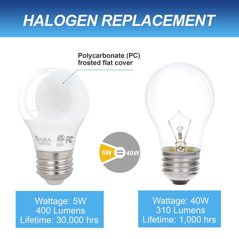 Simba Lighting LED A15 ETL Listed Refrigerator Light Bulbs (2-Pack)