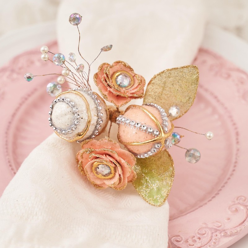 Elegant Napkin Ring Premium Handcrafted for Easter and Spring (Set