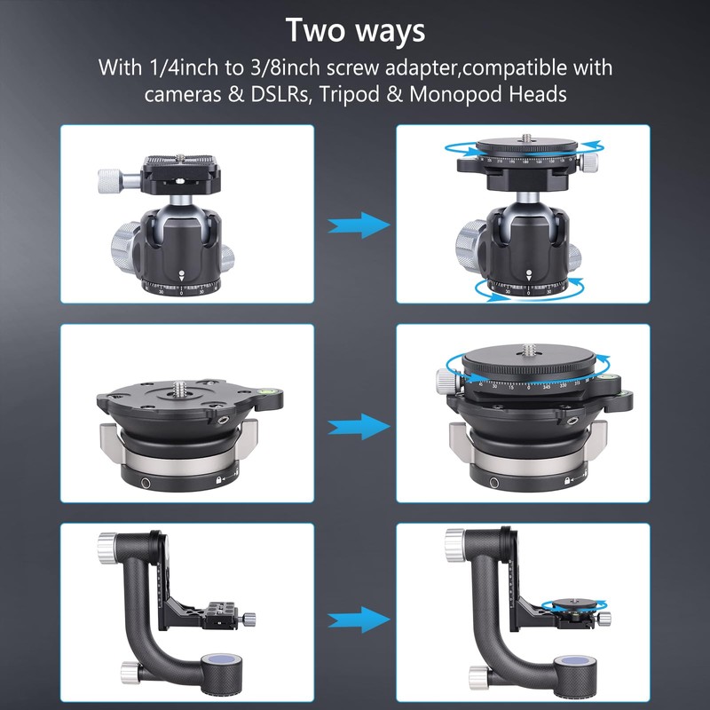 ARTCISE Camera Panoramic Panning Base with Style Plate, Panoramic Head